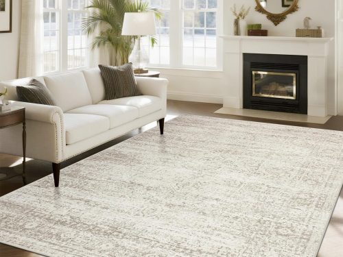 Washable Rugs 8x10 Area Rugs for Living Room,Ultra Soft Faux Wool Retro Rugs for Bedroom,Dining Room,Non Slip&Non-Shedding Low Pile Vintage Print Rug Indoor Large Carpets for Home Office Decor